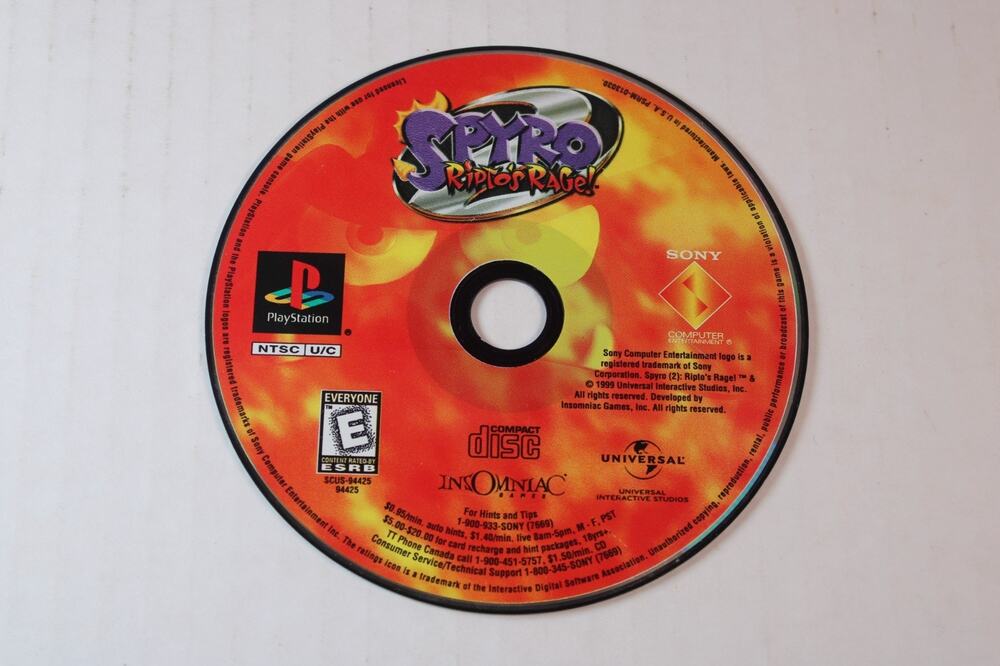 Spyro 2: Ripto's Rage (Sony PlayStation 1, PS1, 1999) Disc Only Tested Working